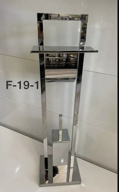 Suport pentru hartie igienica cu perie de toaleta si suport telefon, 3 in 1, inox SUS304, 80 cm SMART [2]