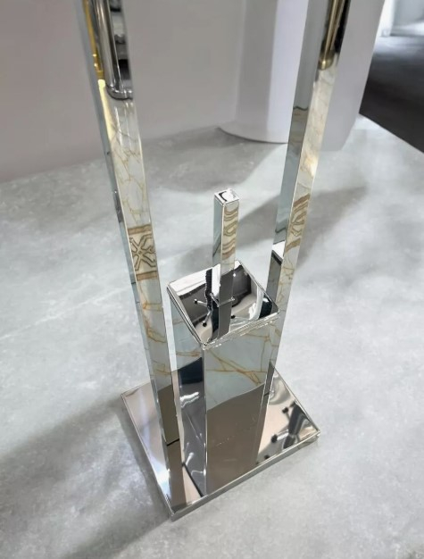Suport pentru hartie igienica cu perie de toaleta si suport telefon, 3 in 1, inox SUS304, 80 cm SMART [3]