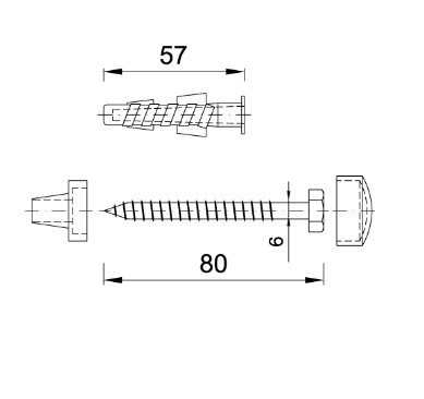 Set suruburi cu cap hexagonal pentru fixare vas wc Styron WRH-80 [2]