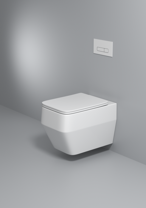 Vas WC suspendat cu capac, Rimless, finisaj alb 54 x 36 x 36 cm - T3133 [2]