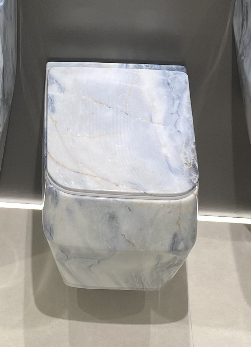 Vas WC suspendat cu capac, Rimless, finisaj alb-gri-albastrui 54 x 36 x 36 cm - T3133CW72 [4]