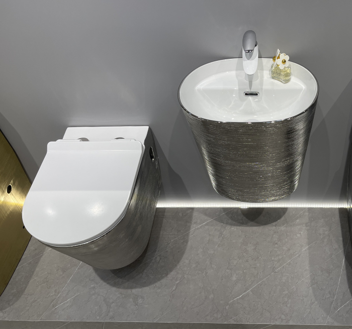 Vas WC suspendat cu capac, Rimless, finisaj argintiu 57 x 34 x 34 cm - T3203EDS [4]