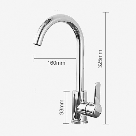 Baterie bucatarie, monocomanda, cartus ceramic, inox H2O Harmony32 [4]