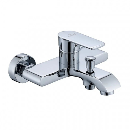 Baie - Baterie cada cu furtun si para Leomix, monocomanda, cartus ceramic, alama 41022
