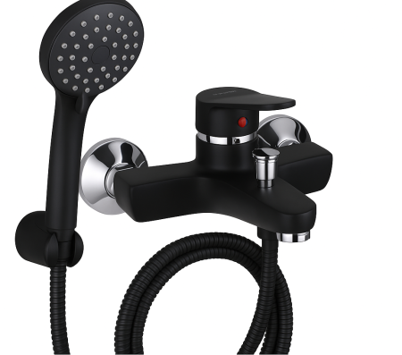 Baterii baie - Baterie cada negru mat cu accesorii complete - Italomix 2557