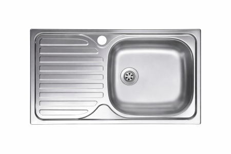 Chiuveta bucatarie inox anticalcar 1654, cuva pe dreapta, 76 x 43.5 cm, montaj pe blat [1]