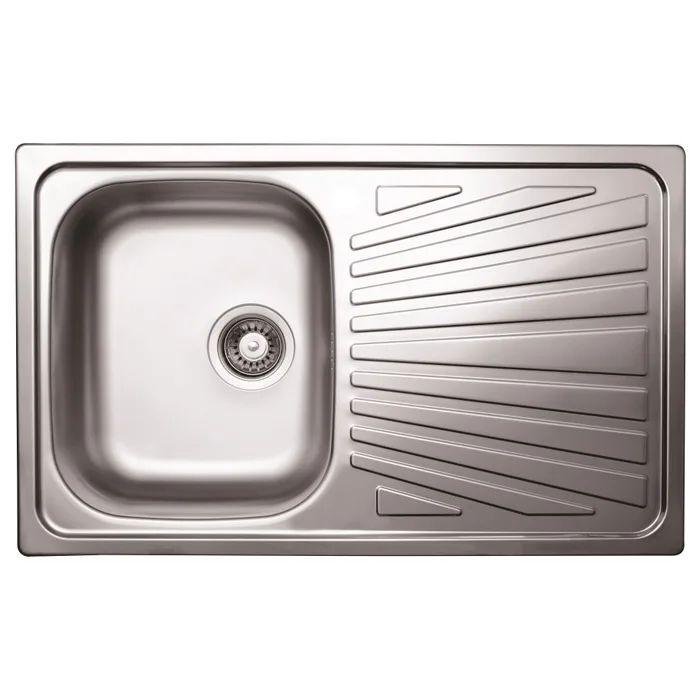Chiuvete bucatarie - Chiuveta bucatarie inox anticalcar, dreptunghiulara, cuva pe stanga, 50 x 80 cm, adancime cuva 16 cm Doruq 1680S, montaj blat