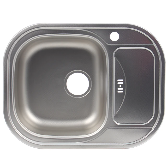 Chiuvete bucatarie - Chiuveta bucatarie inox anticalcar, ovala, cuva pe stanga 62 x 48 cm, adancime cuva 16 cm  Doruq 1609 S, montaj pe blat