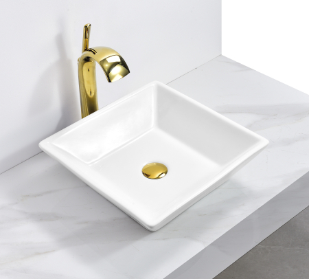 Lavoare - Lavoar pe Blat Alb din Ceramică 42 x 42x 12 cm - 8316