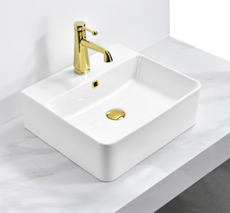 Lavoare - Lavoar pe Blat Alb din Ceramică 46 x 42 x 15.5 cm - 8303