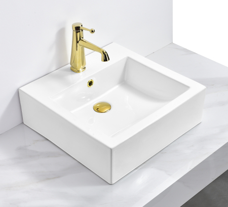 Lavoare - Lavoar pe Blat Alb din Ceramică 46 x 46 x 16 cm - 8341