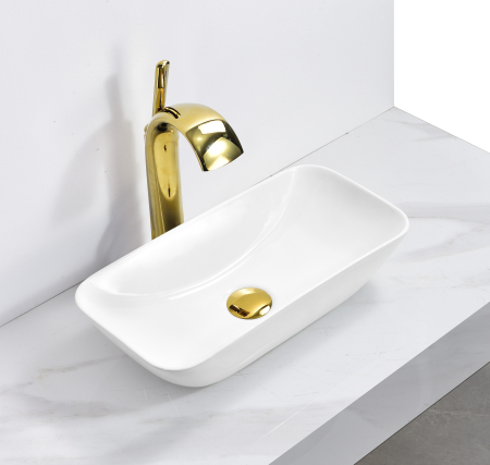 Lavoare - Lavoar pe Blat Alb, din Ceramică 48.5 x 23.5 x 11.5 cm - 8348