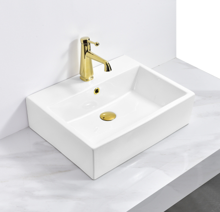 Lavoare - Lavoar pe Blat Alb din Ceramică 53 x 41.5 x 15 cm - 8339