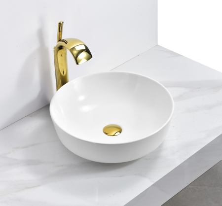 Lavoare - Lavoar pe Blat Alb, Rotund, din Ceramică 41.5 x 41.5 x 13.5 cm - 8042