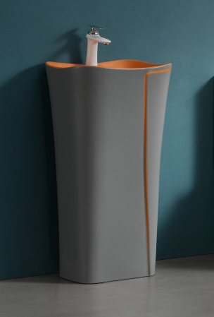 Baie - Lavoar stativ freestanding 46 x 36 x 85 cm finisaj gri mat & portocaliu P3202GO