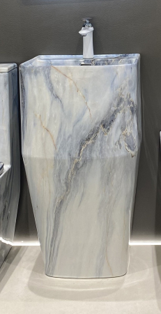 Lavoar stativ freestanding, ceramică sanitară, finisaj alb-gri-albastrui 48 x 43 x 85 cm - P3133CW72 [1]