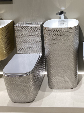 Lavoar stativ freestanding, ceramică sanitară, finisaj argintiu – 46 × 38 × 84 cm - P3214CR6S [3]