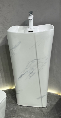 Lavoar stativ freestanding, ceramică sanitară, finisaj marmură - 46 x 36 x 85 cm P3202UG [1]