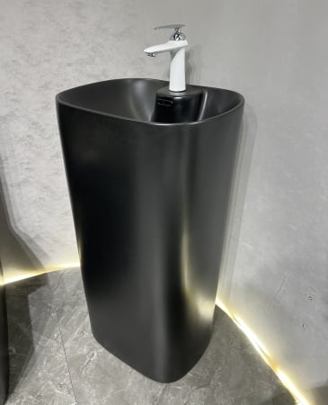 Lavoar stativ freestanding, ceramică sanitară, finisaj negru mat  46 x 38 x 84 cm P3214M5 [3]