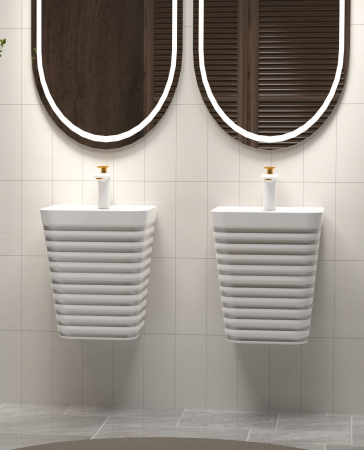 Lavoar suspendat, alb/gri, ceramica sanitara, 40 x 38 x 51 cm P179WS [1]