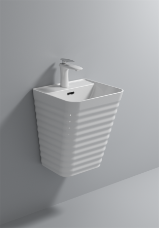 Lavoare - Lavoar suspendat, alb lucios, ceramica sanitara, 40 x 38 x 51 cm, gaura baterie P179
