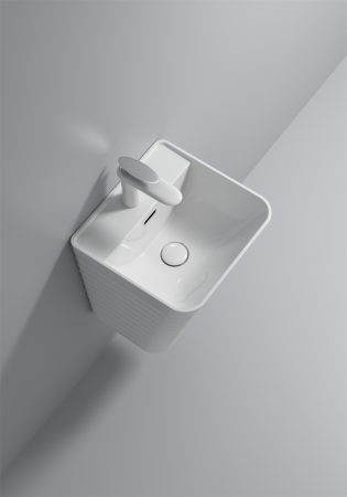 Lavoar suspendat, alb lucios, ceramica sanitara, 40 x 38 x 51 cm, gaura baterie P179 [2]