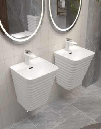 Lavoar suspendat, alb lucios, ceramica sanitara, 40 x 38 x 51 cm, gaura baterie P179 [1]