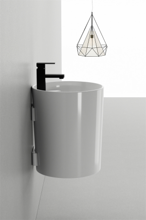 Lavoar Suspendat Rotund, Alb Lucios, Ceramică Sanitară  –  40 x 40 x 45 cm P125 [1]