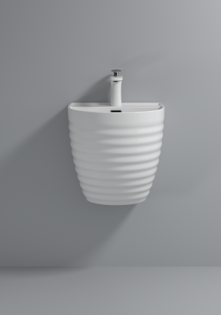 Lavoar suspendat, alb lucios, ceramica sanitara, 42 x 40 x 42 cm P127 [5]