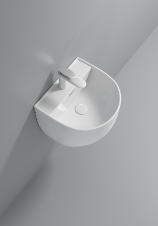 Lavoar suspendat, alb lucios, ceramica sanitara, 42 x 40 x 42 cm P127 [4]