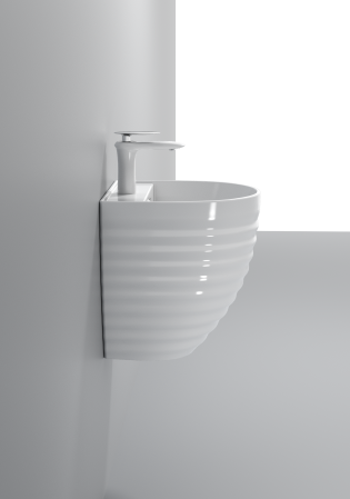 Lavoar suspendat, alb lucios, ceramica sanitara, 42 x 40 x 42 cm P127 [1]