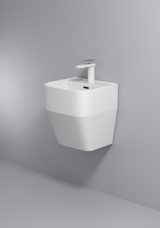 Baie - Lavoar suspendat, ceramică sanitară, finisaj alb 40 x 39 x 45 cm - P133
