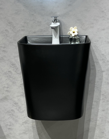 Lavoar suspendat, ceramica sanitara, finisaj negru mat 40 x 38 x 45 cm P124M5 [2]