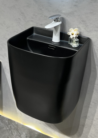 Lavoare - Lavoar suspendat, ceramica sanitara, finisaj negru mat 40 x 38 x 45 cm P124M5
