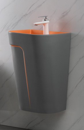 Lavoar suspendat, finisaj gri mat/portocaliu 41x 34 x 62 cm P130GO [1]