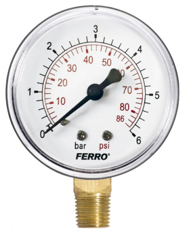 Elemente de masurare si siguranta - Manometru radial Ferro 1/4” 6 bari M6306R