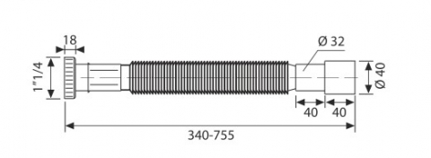 Racord extensibil iesire Ø32-40 piulita plastic 1”1/4 Eurociere 8056 [1]
