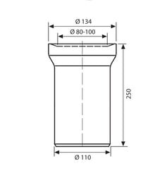 Racord wc drept, lungime 250 mm, Ø110 Eurociere [1]