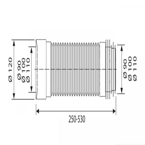 Racord wc extensibil 250-530 mm [1]