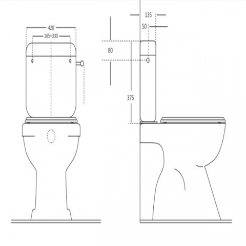 Rezervor wc monobloc, Eurociere Sfera , 7.5 litri [1]