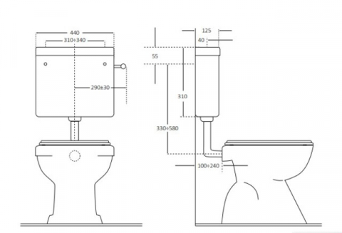 Rezervor WC semi - inaltime Eurociere Beta Expert, 6 L [1]