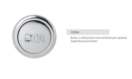 Set mecanism wc evacuare apa cu buton cu descarcare unica si robinet flotor cu alimentare laterala 3/8” Eurociere 1402B [2]