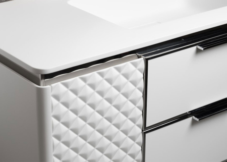 Set mobilier baie suspendat alb mat 120 cm cu lavoar, oglindă LED si corp lateral suspendat - 2876 [4]