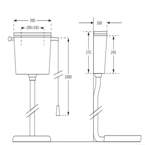 Set rezervor wc Alfa, Eurociere 8.5 litri + kit tevi rezervor Alfa Eurociere [1]