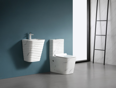 Set vas wc cu capac slim, montare pe podea, rimless, evacuare laterala, 64 x 36 x 80 cm T2079UG [1]