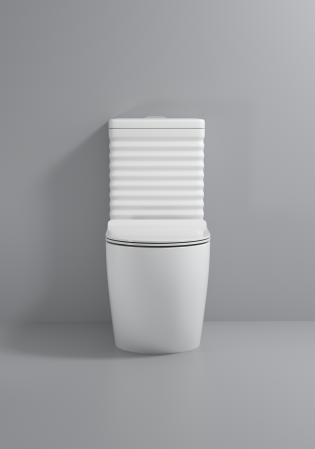 Set vas wc cu capac slim, montare pe podea, rimless, evacuare laterala,  68 x 37 x 80 cm T2127 [2]