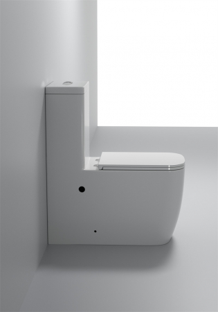 Set vas wc cu capac slim, montare pe podea, rimless, evacuare laterala, alb 64 x 36 x 80 cm T2214 [1]