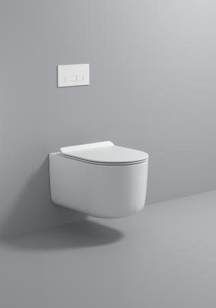 Vase wc - Vas wc suspendat si capac, rimless, ceramica sanitara, alb, 53 x 36 x 34 cm T3125