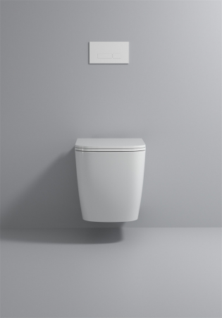 Vas wc suspendat si capac, rimless, ceramica sanitara, alb, 53 x 36 x 36 cm T3214 [1]