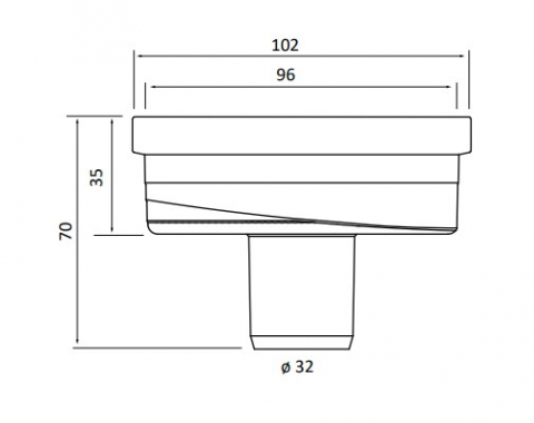 Sifon pentru pardoseala 96x96 mm ieșire verticală Ø32 Eurociere 1707V [2]